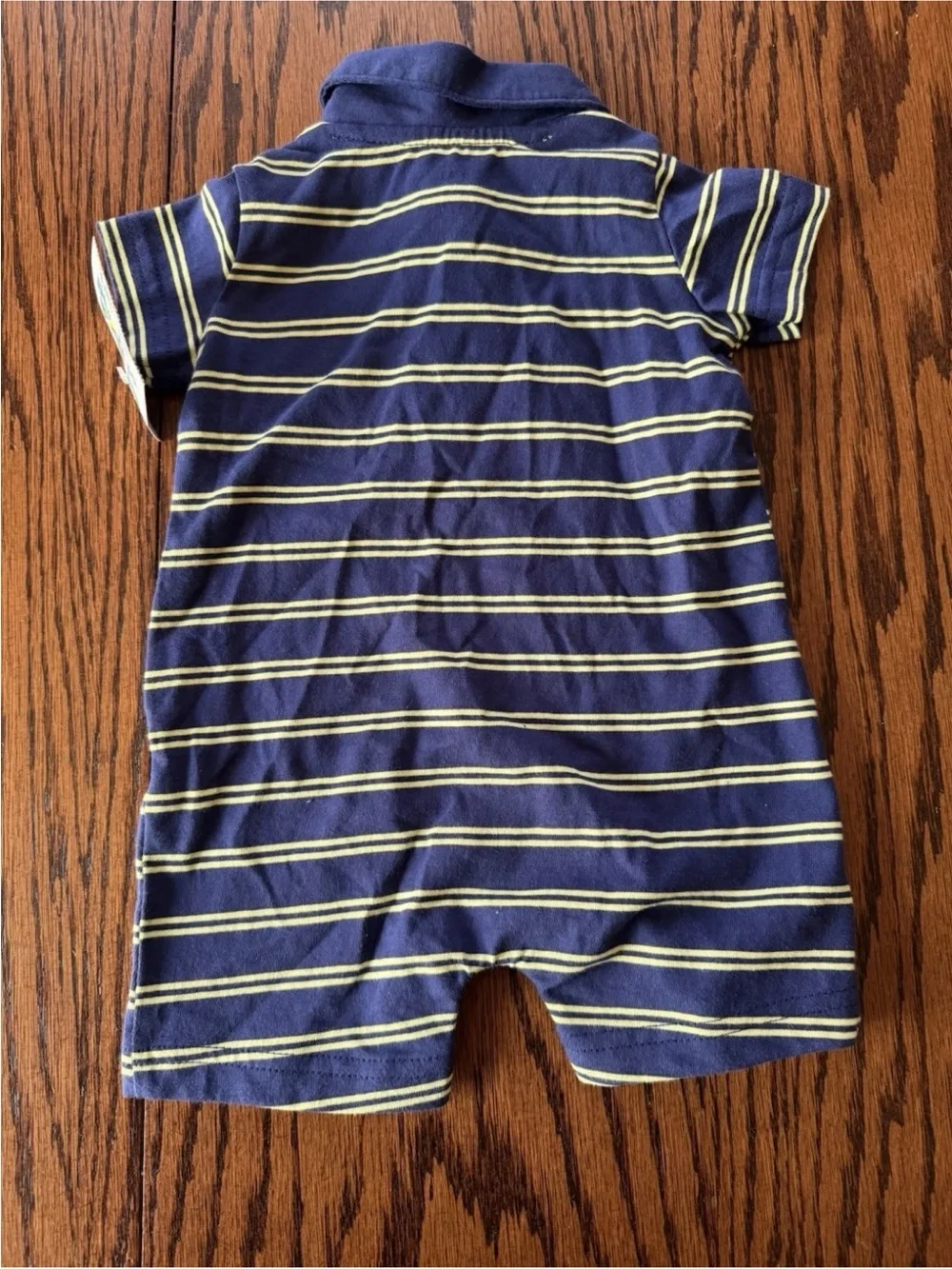 NWT Boys 0-3 Months Blue Romper Short Sleeve Polo Bodysuit Carters Rocket